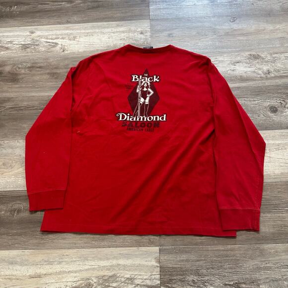 Vintage American Eagle Red Mens L Skater Graphic Edgy T-Shirt Pin Up Girl y2k - Picture 2 of 8